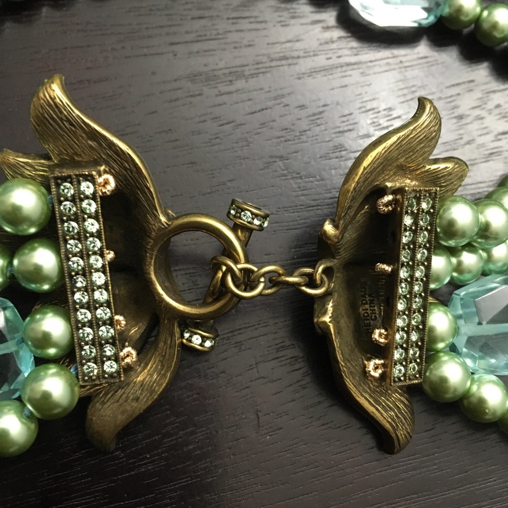 Heidi Daus Facetted Aqua Glass & Pearls Necklace - Picture 12 of 13